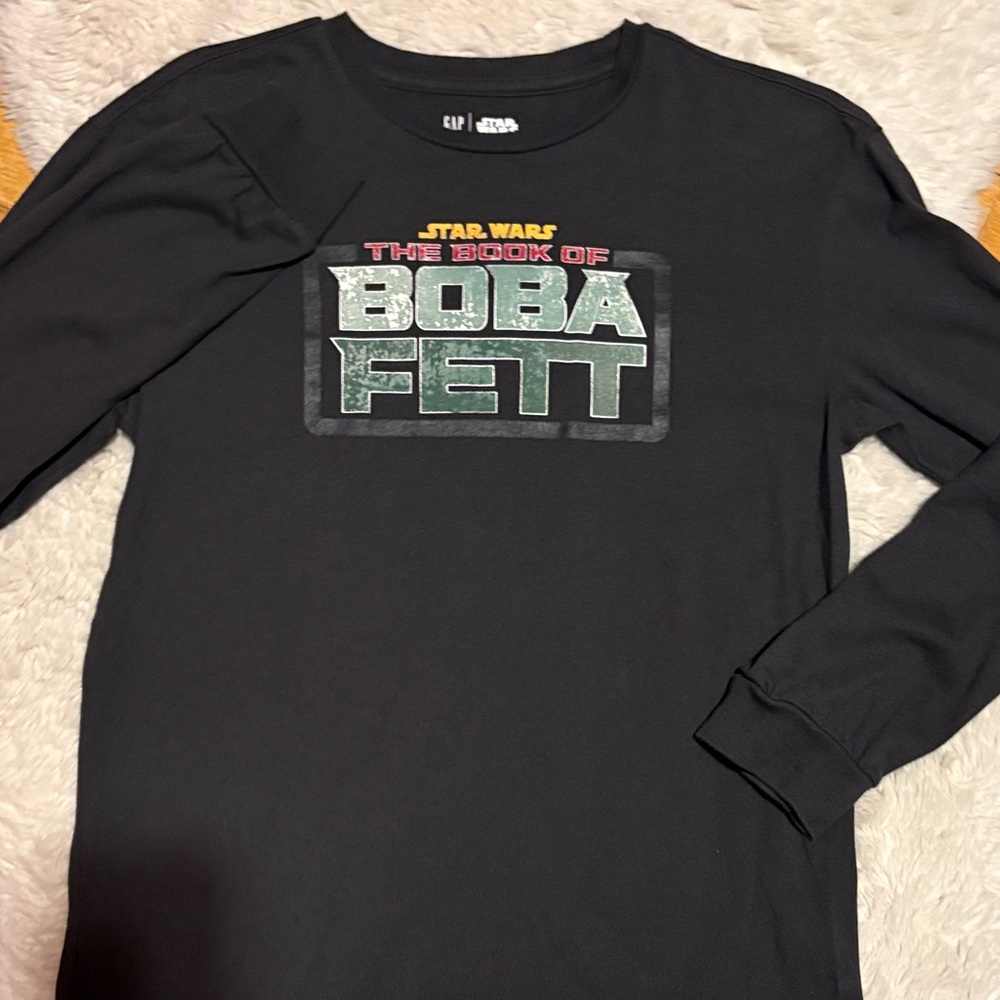 GAP Black Star Wars Boba Fett Long Sleeve Tee